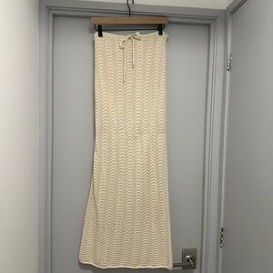 The Drop-Knit Maxi Skirt in Cream